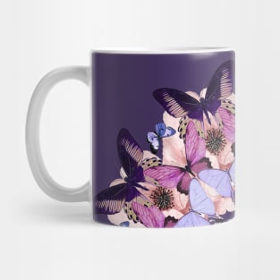 purple butterflies mandala Mug